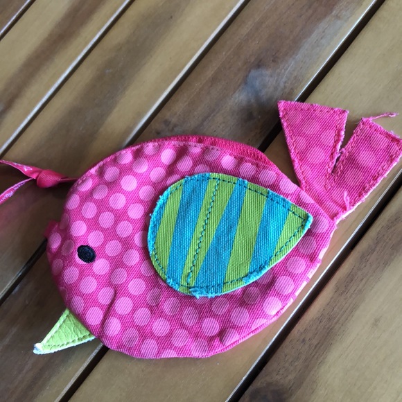 Thirty one brand Patchwork Bird/Mini ZipTop Coin purse with Clip - Picture 4 of 7